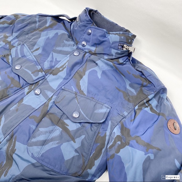 Polo Ralph Lauren Down Filled Blue Camo Field Coat - Picture 3 of 15